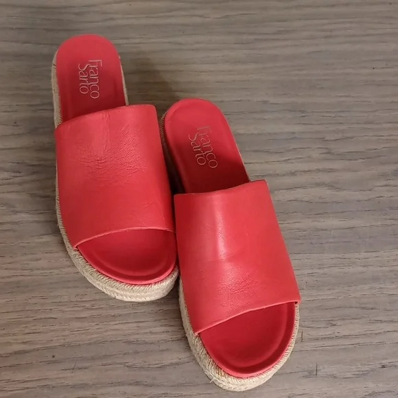 Franco Sarto Red Slide Sandals - Picture 1 of 12